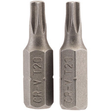 Draper 66430 TX-STAR Insert Bit, 1/4" Hex, 25mm Long, T20 (Pack of 2)