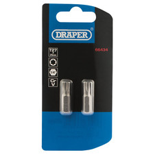 Draper 66434 TX-STAR Insert Bit, 1/4" Hex, 25mm Long, T27 (Pack of 2)