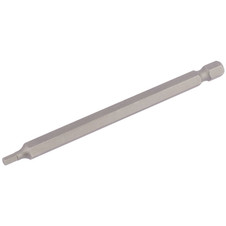 Draper 64372 Hexagonal Insert Bit, 3mm, 1/4" Hex, 100mm Long (Pack of 1)