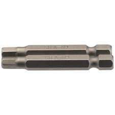 Draper 64255 Hexagonal Insert Bit, 5mm, 1/4" Hex, 50mm Long (Pack of 2)