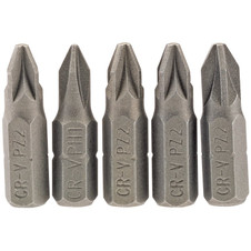 Draper 64015 PZ Type Insert Bit, 1/4" Hex, 25mm Long, No.2 (Pack of 5)