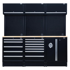 Bunker 27206 14 Piece Modular Storage Combo with Hardwood Worktop, 2040mm