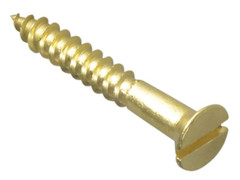 ForgeFix FPCSK1148BR Wood Screw Slotted CSK Brass 1.1/4in x 8 ForgePack 12