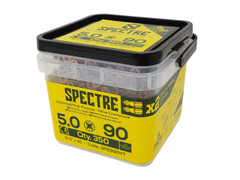 ForgeFix SPE590YT Spectre PZ Compatible Wood Screw CSK ZYP 5.0 x 90mm Tub 350