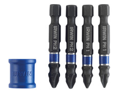 IRWIN® 1923416 Phillips/Pozidriv Impact Magnetic Screwdriver Bit Set, 5 Piece - IRW1923416 - main image