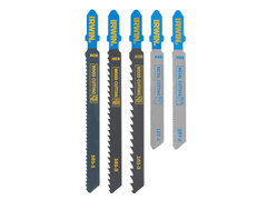 Irwin IW1014501 HCS/HSS T-Shank Jigsaw Blade Set, 5 Piece