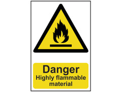 Scan 0901 Danger Highly Flammable Material - PVC Sign 200 x 300mm