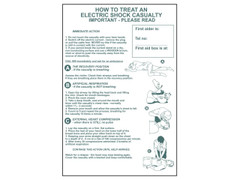 Scan 4240 How To Treat An Electric Shock Casualty - PVC Sign 400 x 600mm