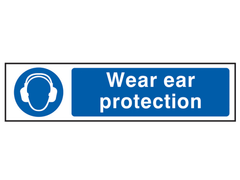 Scan 5016 Wear Ear Protection - PVC Sign 200 x 50mm