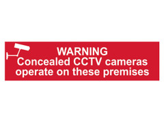 Scan 5254 Warning Concealed CCTV Camera - PVC Sign 200 x 50mm