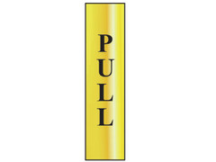 Scan 6034 Pull Vertical - Polished Brass Effect 50 x 200mm