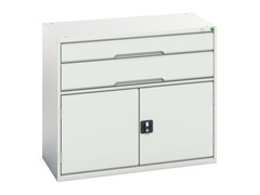 Bott 16925237.16 Verso 2 Drawer + Cupboard 900 x 1050mm Light Grey