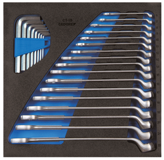 Gedore 2308819 1500 CT2-1 B Combination spanner set in check tool module