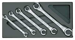 Gedore 1731157 1500 ES-400 double ring spanner set, open, in 1/3 ES module