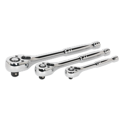 Sealey AK6672 Premier Pear-Head Ratchet Wrench Set with Flip Reverse 3pc