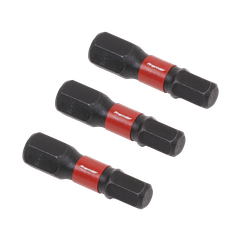 Sealey AK8213 Premier Hex Impact Power Tool Bits 5 x 25mm 3pc