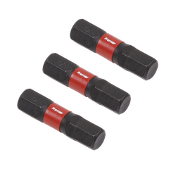 Sealey AK8214 Premier Hex Impact Power Tool Bits 6 x 25mm 3pc