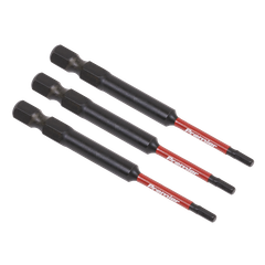 Sealey AK8260 Premier Hex Impact Power Tool Bits 2.5 x 75mm 3pc