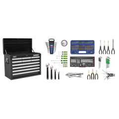 Sealey AP33109BCOMBO Superline Pro Topchest 10 Drawer with 140pc Tool Kit - Black