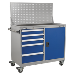 Sealey API1103A Premier Industrial Mobile Workstation with 5 Drawers & 1 Shelf
