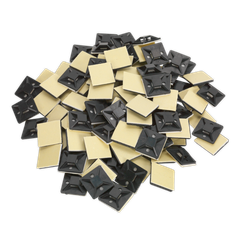 Sealey CTM2525B Self-Adhesive Cable Tie Mount 25 x 25mm, Black - Pack of 100