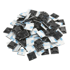 Sealey CTM3030B Self-Adhesive Cable Tie Mount 30 x 30mm, Black - Pack of 100 CTM3030B
