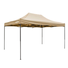 Dellonda DG134 Premium 3 x 4.5m Pop-Up Gazebo, Heavy Duty, PVC Coated, Water-Resistant Fabric, Supplied with Carry Bag, Rope, Stakes & Weight Bags - Beige Canopy