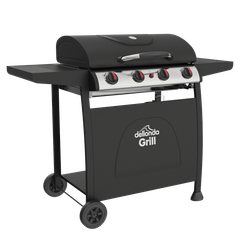 Dellonda DG15 4 Burner Gas BBQ Grill with Piezo Ignition & Thermometer