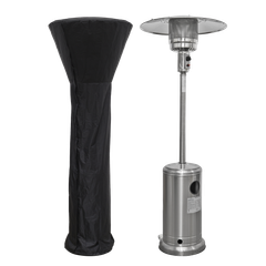 Dellonda DG221 Freestanding Gas Patio Heater 13kW with Wheels Supplied with Cover, Stainless Steel
