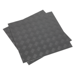 Sealey FT1S Vinyl Floor Tile with Peel & Stick Backing Silver Treadplate - Pack of 16