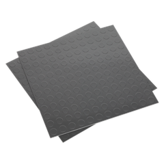 Sealey FT2S Vinyl Floor Tile with Peel & Stick Backing Silver Coin - Pack of 16
