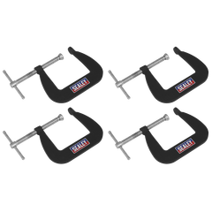 Sealey GCC01 Junior C-Clamp Set 64 x 64mm 4pc
