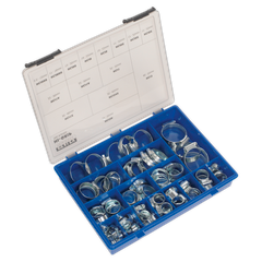 Sealey HCJ85AC HI-GRIP Zinc Plated Hose Clip Assortment 9.5-55mm 81pc