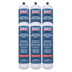 Sealey OX/1006 Disposable Oxygen Cylinder 950ml - Pack of 6