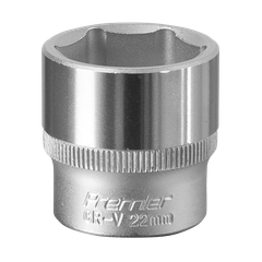 Sealey S3822 Premier Socket 3/8"Sq Drive 22mm