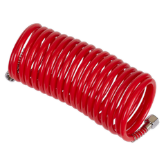Sealey SA335 PE Coiled Air Hose with 1/4"BSP Unions 5m x 5mm