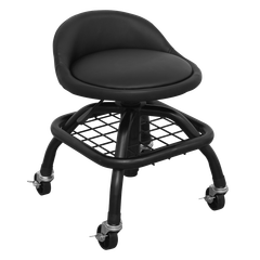 Sealey SCR02B Premier Industrial Pneumatic Creeper Stool with Adjustable Height Swivel Seat & Back Rest