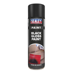 Sealey SCS025 Gloss Paint 500ml, Black - Pack of 6