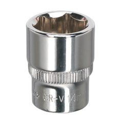 Sealey SP1414 Premier Fully Polished Socket 1/4"Sq Drive 14mm