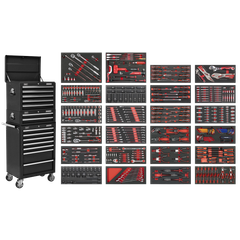 Sealey SPTCOMBO3B Superline Pro Tool Chest Combination 14 Drawer with 447pc Tool Kit - Black
