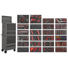 Sealey SPTCOMBO3G Superline Pro Tool Chest Combination 14 Drawer with 447pc Tool Kit - Grey