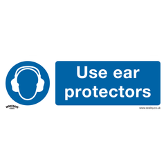 Worksafe SS10V1 Use Ear Protectors Safety Sign - Self-Adhesive Vinyl