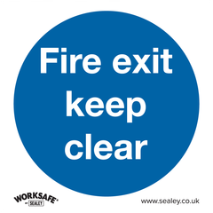 Sealey SS2P1 Worksafe Fire Exit Keep Clear Safety Sign - Rigid Plastic