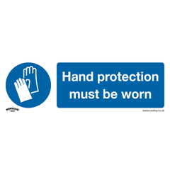 Sealey SS6V1 Worksafe Hand Protection Must Be Worn Safety Sign - Self-Adhesive Vinyl