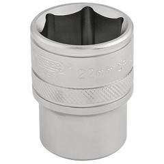 Draper Expert 16613 6 Point Metric Socket, 1/2" Sq. Dr., 22mm
