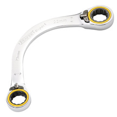 Draper Expert 03937 HI-TORQ Double Ring Ratchet Half Moon Spanner, 19 x 22mm