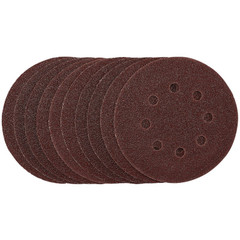 Draper 54392 Punched Sanding Discs, 125mm, Hook & Loop, 40 Grit, (Pack of 10)