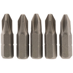 Draper 64018 Cross Slot Insert Bit, 1/4" Hex, 25mm Long, No.2 (Pack of 5)