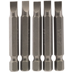 Draper 64272 Plain Slot Insert Bit, 5.5mm, 1/4" Hex, 50mm Long (Pack of 5)