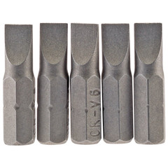 Draper 64011 Plain Slot Insert Bit, 6mm, 1/4" Hex, 25mm Long (Pack of 5)
